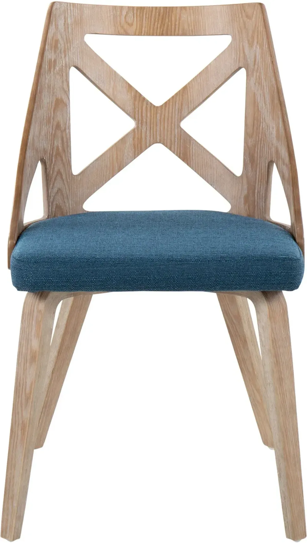 Wiley Set of 2 Dining Chairs - Blue/Natural