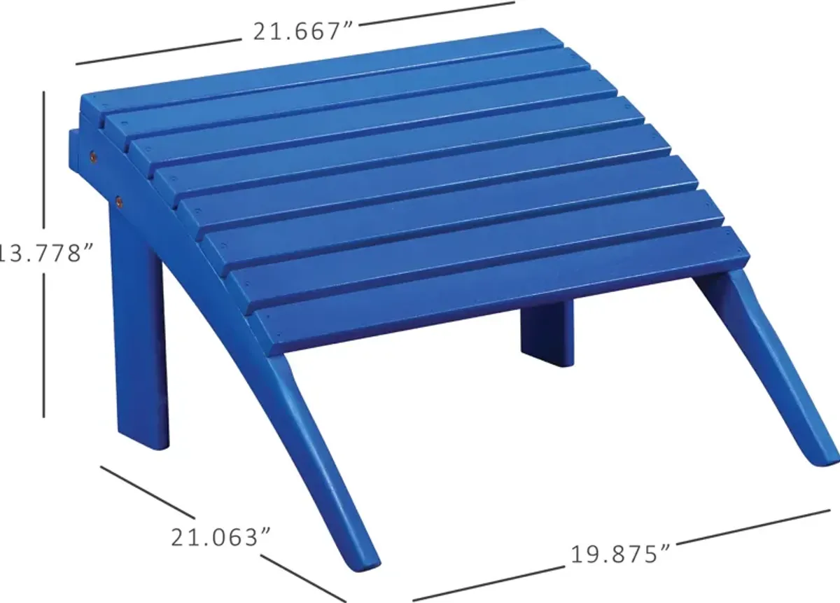 Hampton Beach Outdoor Adirondack Ottoman - Blue