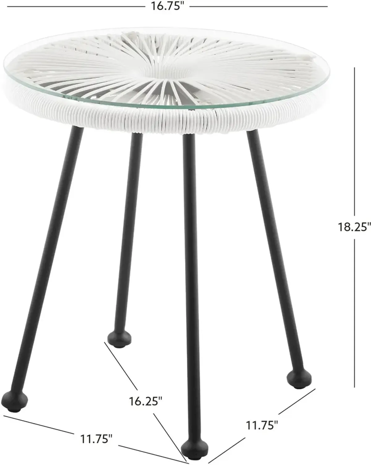 Cosgrove Outdoor End Table - White