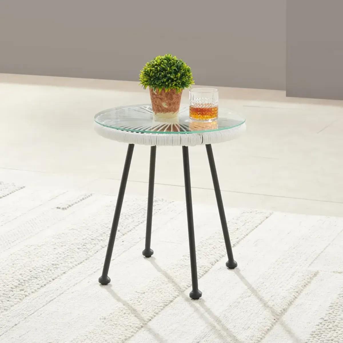 Cosgrove Outdoor End Table - White