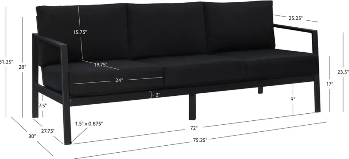 Southhampton Outdoor Sofa - Black