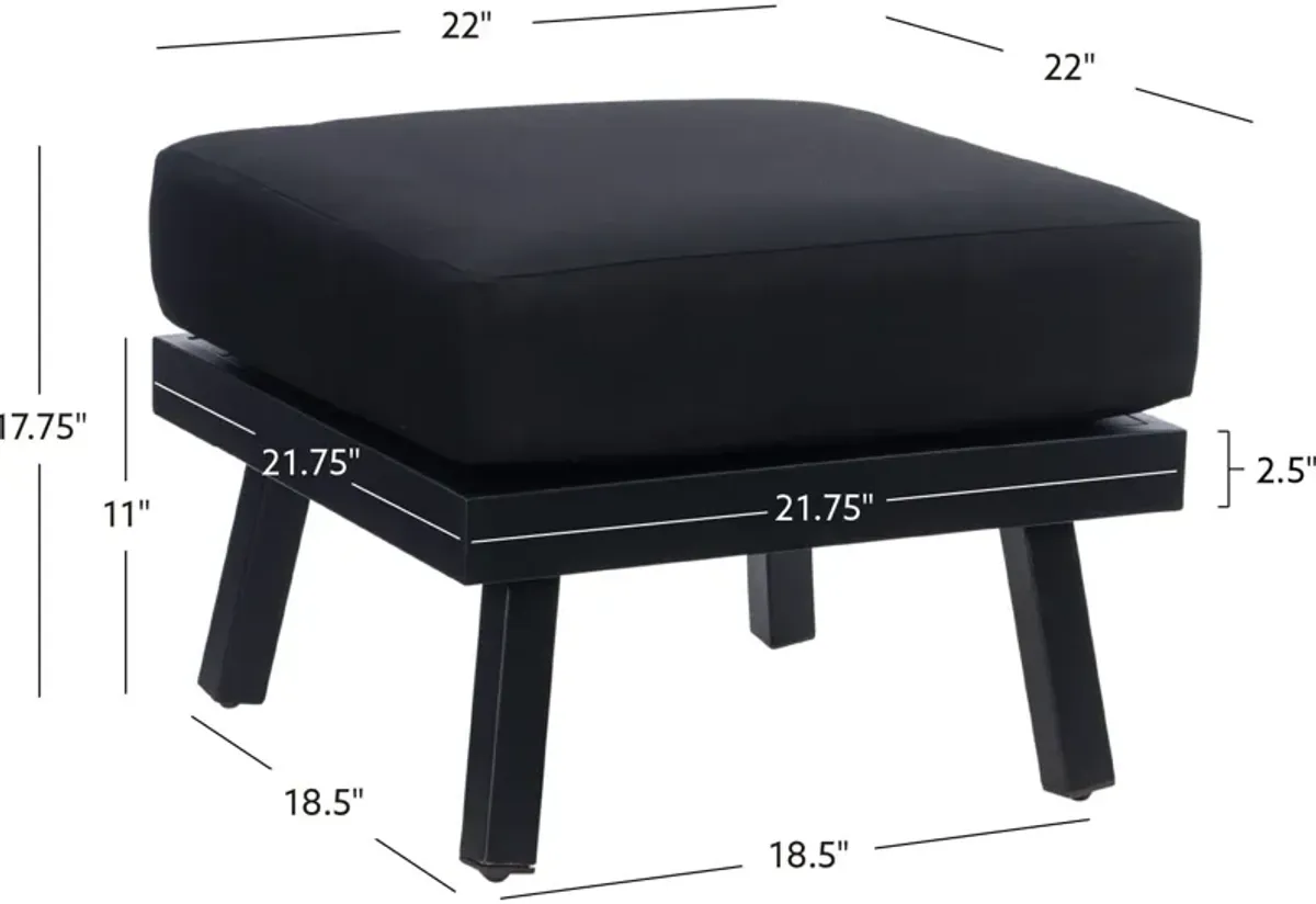 Southhampton Outdoor Ottoman - Black