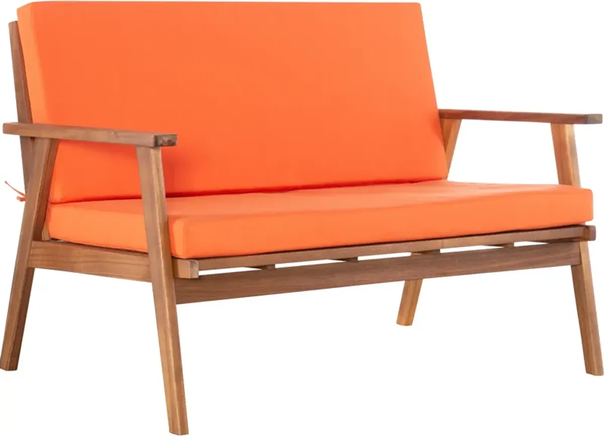 Orcabessa 4-Piece Outdoor Table, Loveseat and 2 Chairs Set - Orange