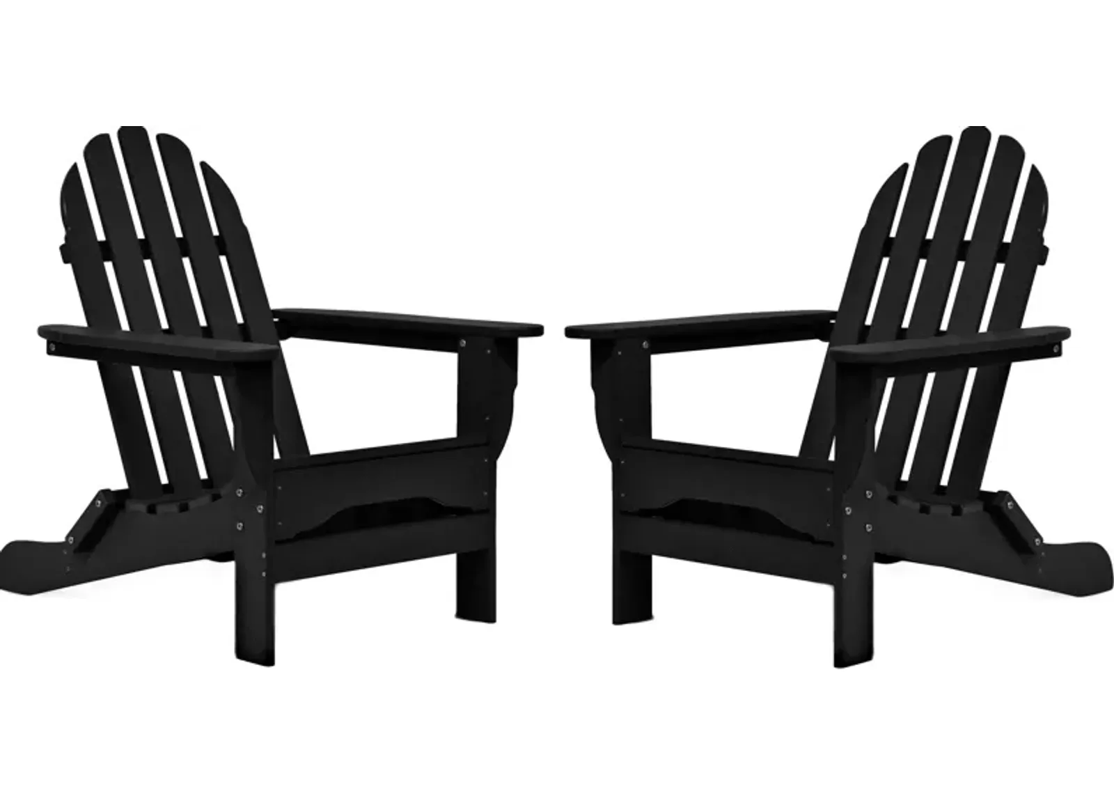 Raleigh Set of 2 Outdoor Folding Adirondack Chairs - Black