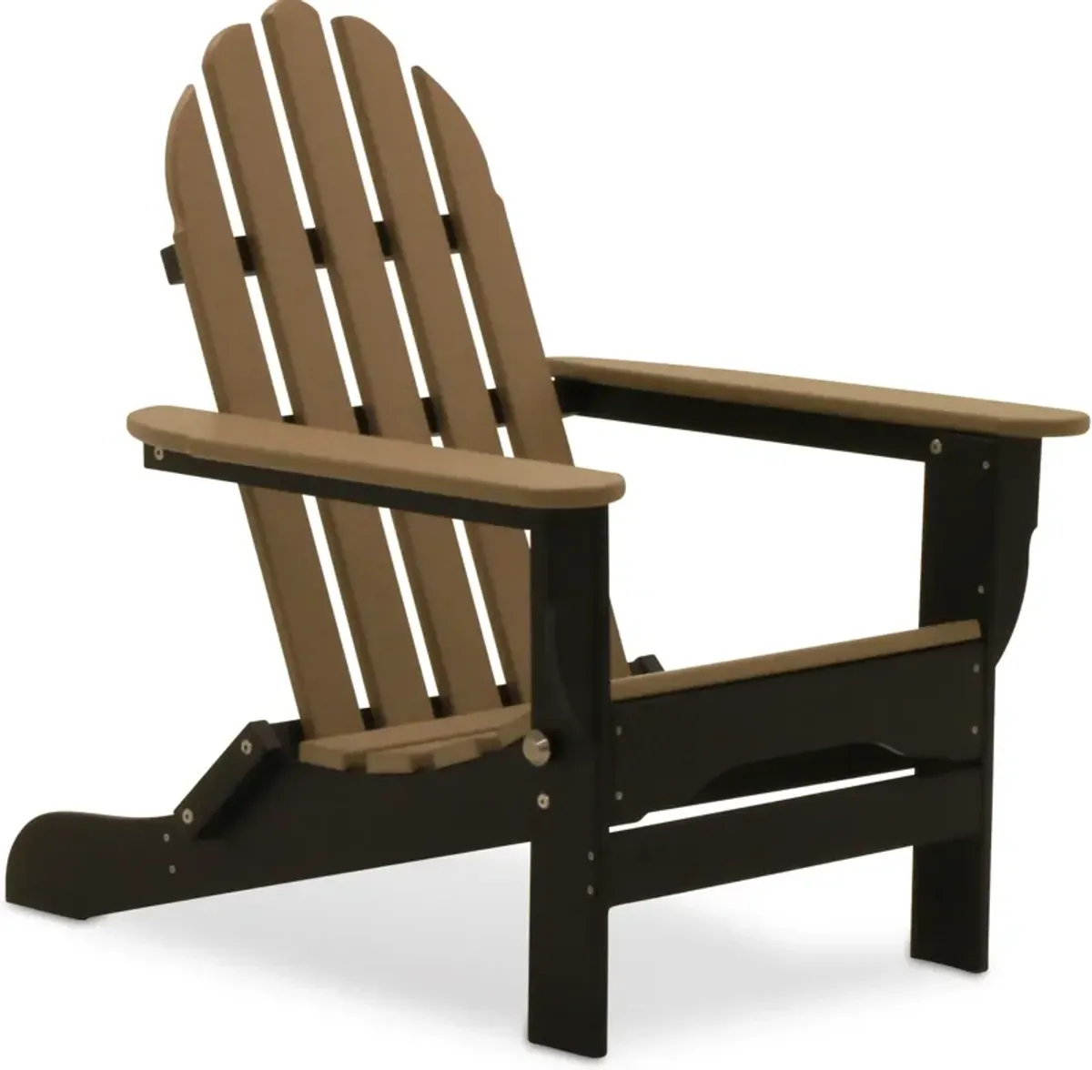 Raleigh Set of 2 Outdoor Folding Adirondack Chairs - Black/Wood