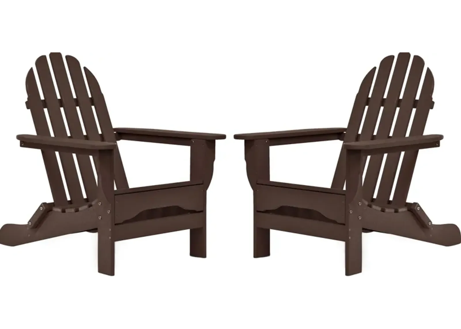 Raleigh Set of 2 Outdoor Folding Adirondack Chairs - Chocolate