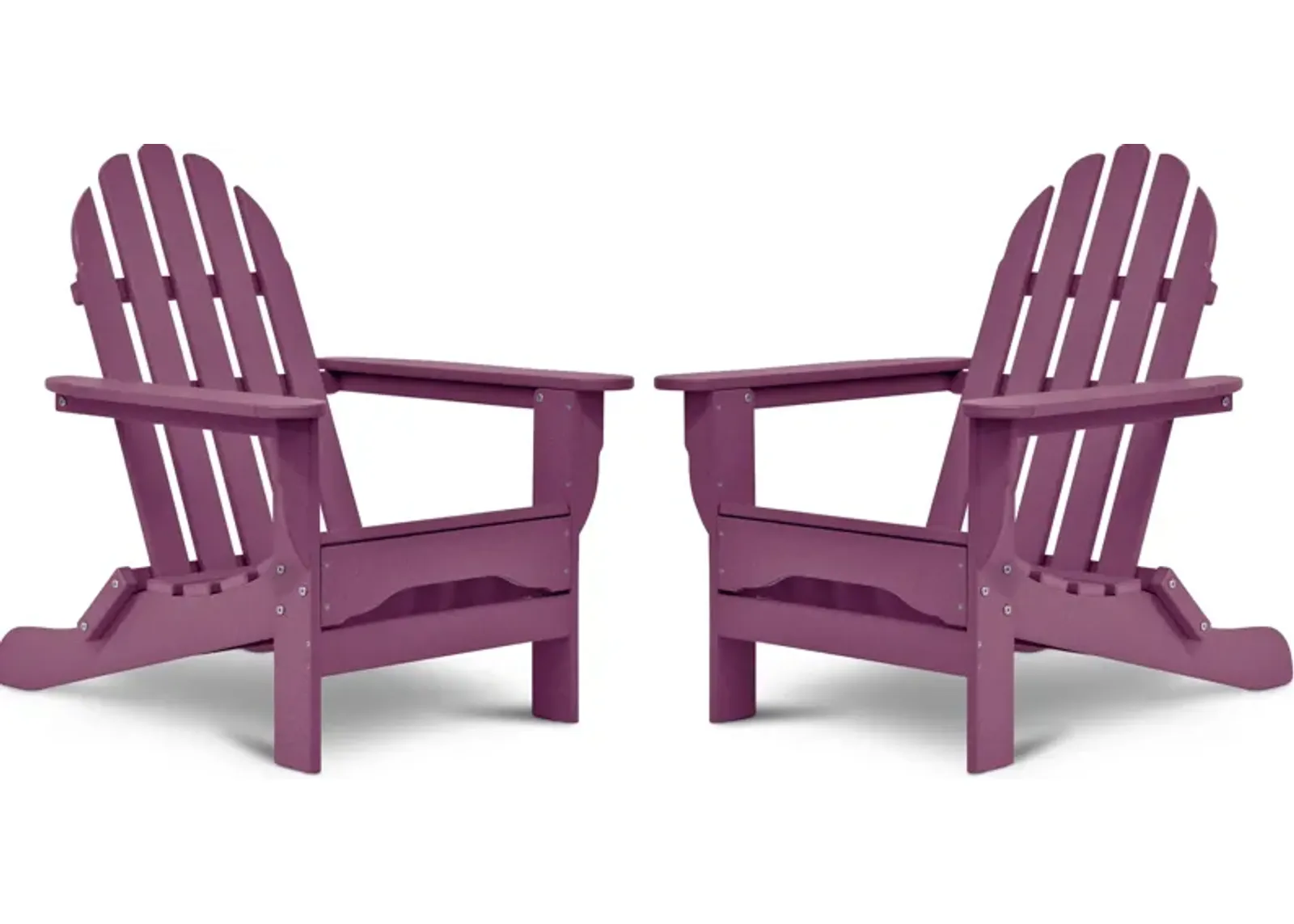 Raleigh Set of 2 Outdoor Folding Adirondack Chairs - Lilac