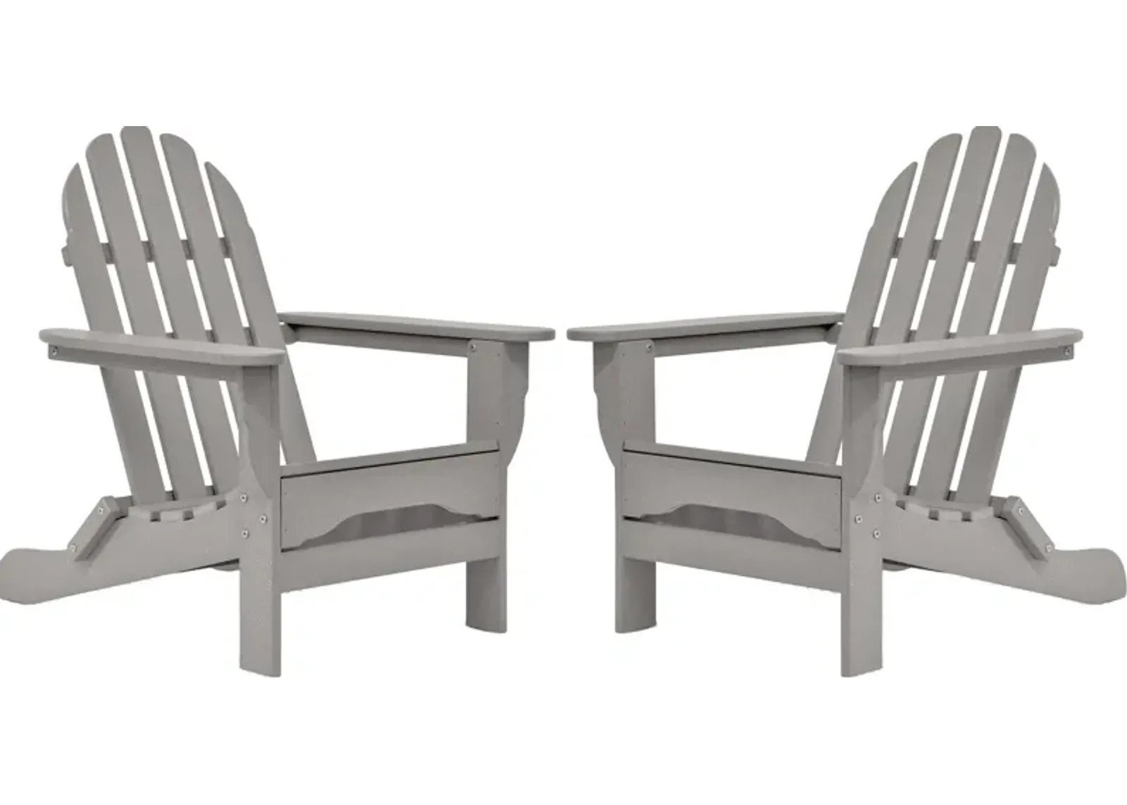 Raleigh Set of 2 Outdoor Folding Adirondack Chairs - Gray