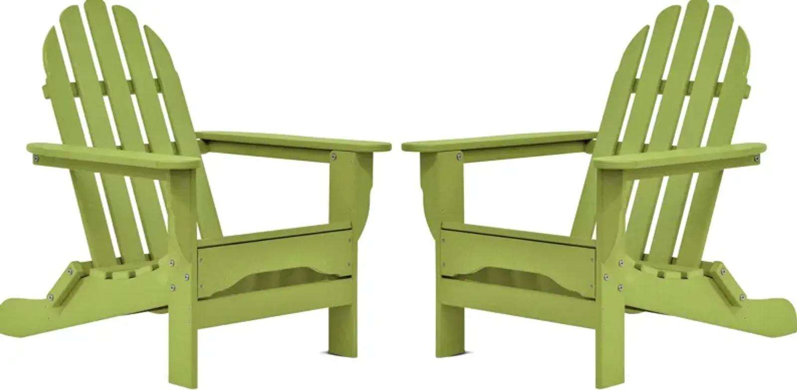 Raleigh Set of 2 Outdoor Folding Adirondack Chairs - Lime Green