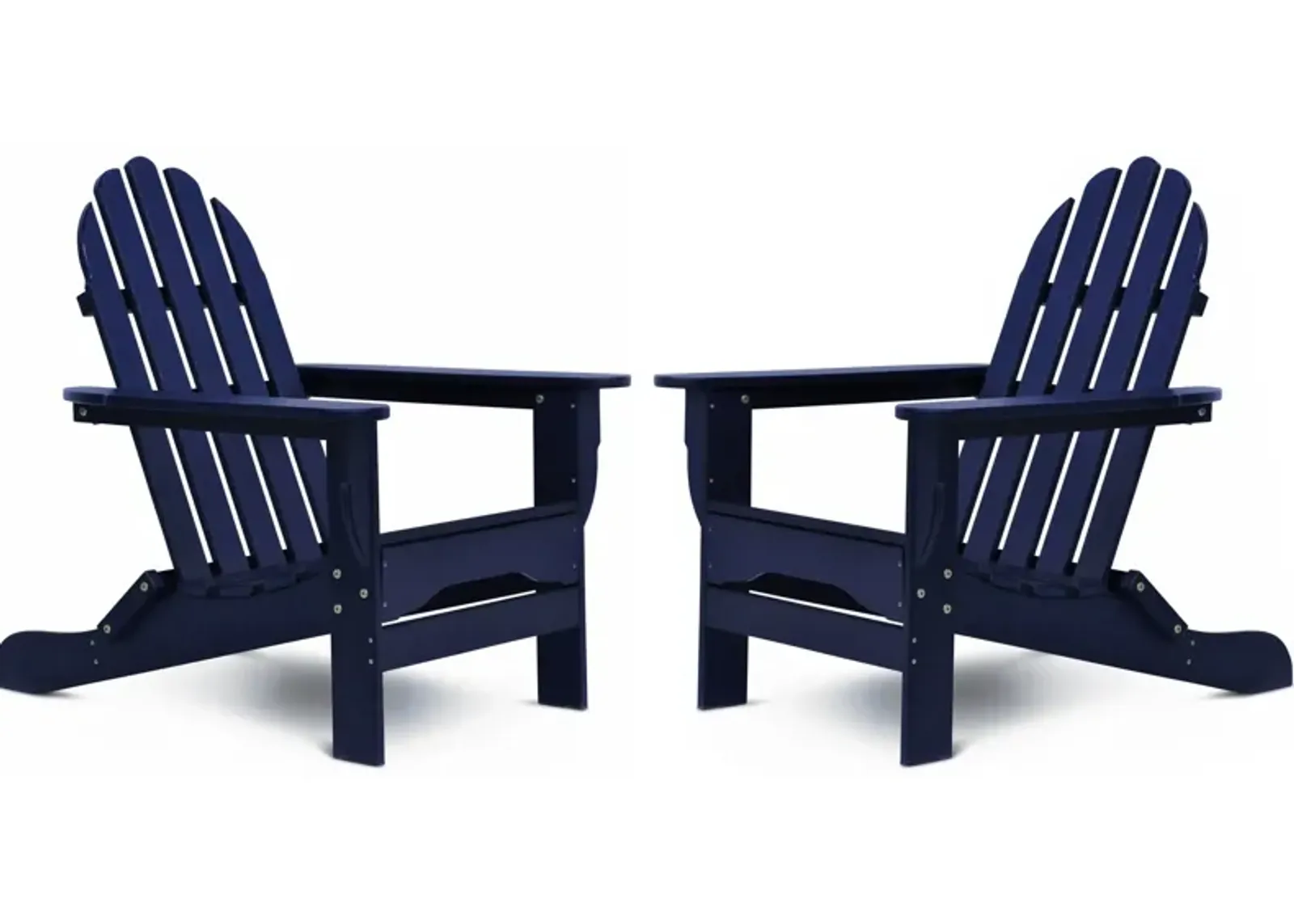 Raleigh Set of 2 Outdoor Folding Adirondack Chairs - Navy