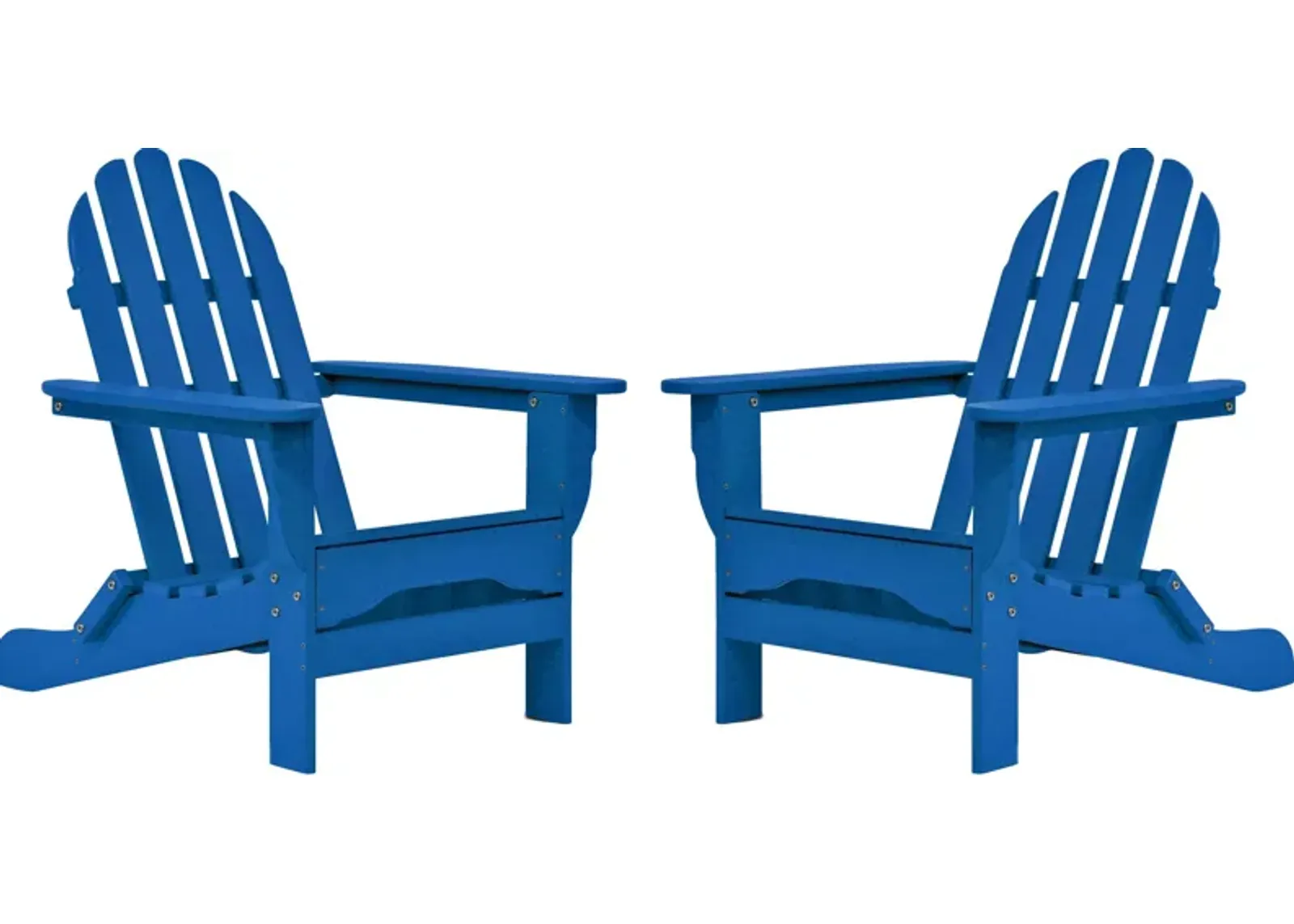 Raleigh Set of 2 Outdoor Folding Adirondack Chairs - Royal Blue