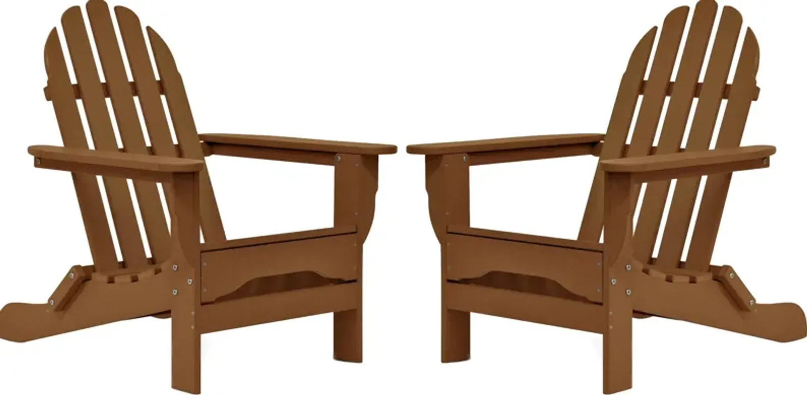 Raleigh Set of 2 Outdoor Folding Adirondack Chairs - Teak