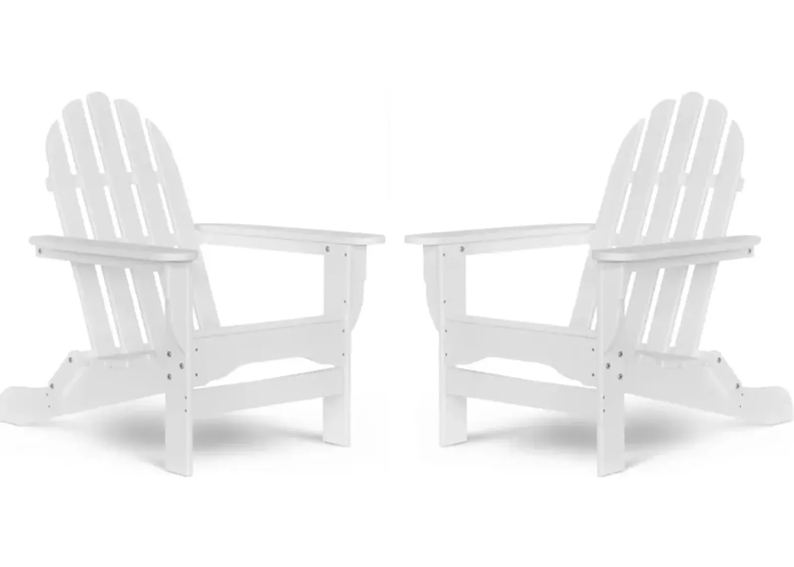 Raleigh Set of 2 Outdoor Folding Adirondack Chairs - White