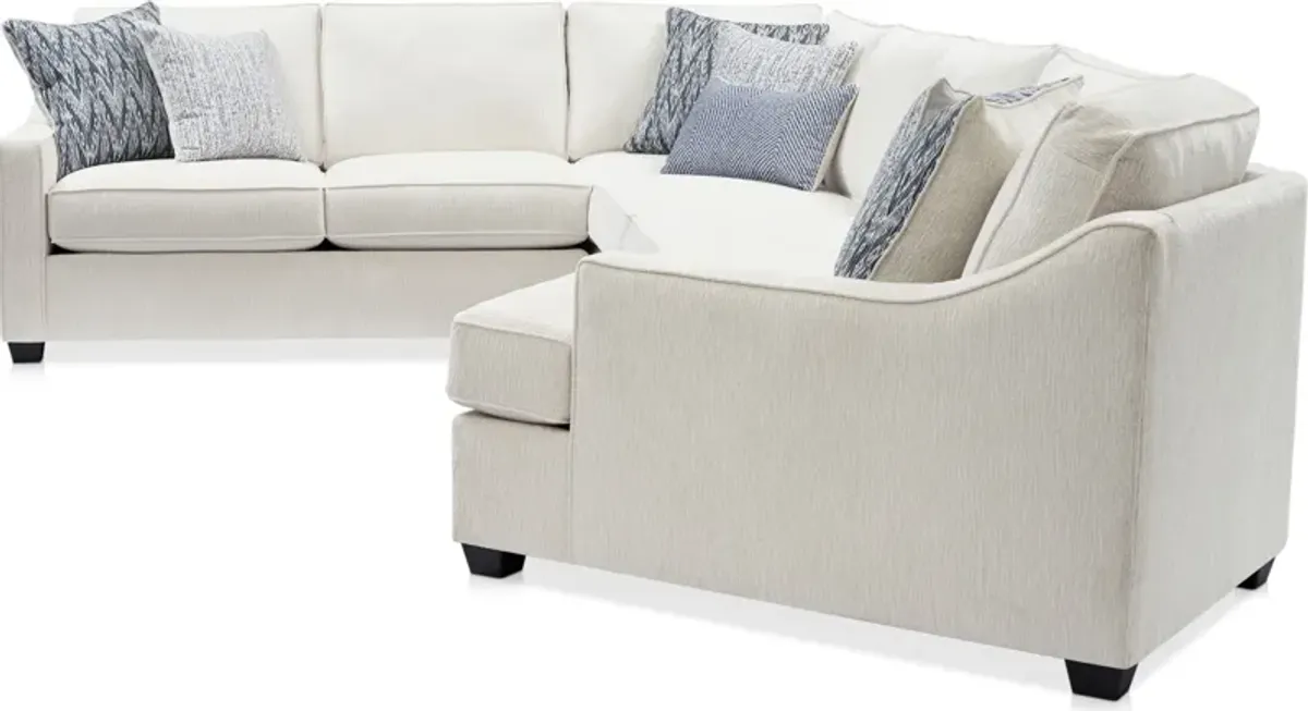 Callie 3-Piece Sectional with Right-Facing Cuddler - Ivory