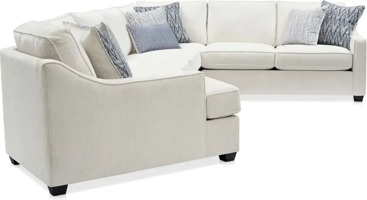 Callie 3-Piece Sectional with Left-Facing Cuddler - Ivory