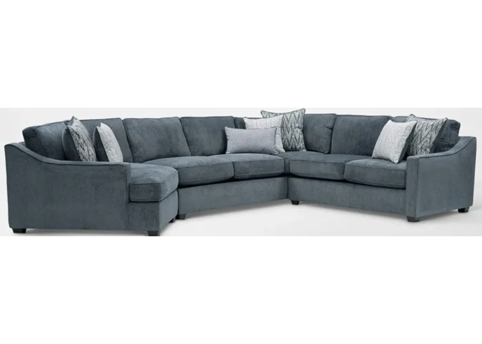 Callie 3-Piece Sectional with Left-Facing Cuddler - Navy