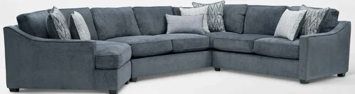 Callie 3-Piece Sectional with Left-Facing Cuddler - Navy