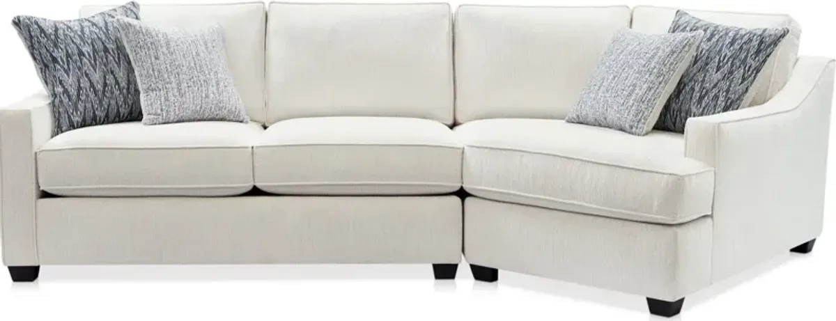 Callie 2-Piece Sectional with Right-Facing Cuddler - Ivory