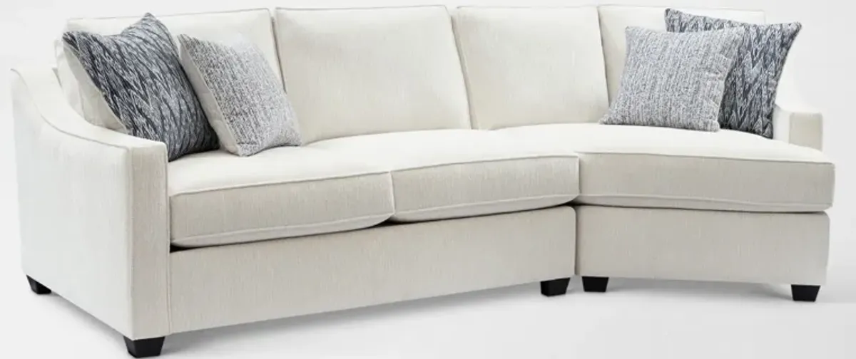 Callie 2-Piece Sectional with Right-Facing Cuddler - Ivory