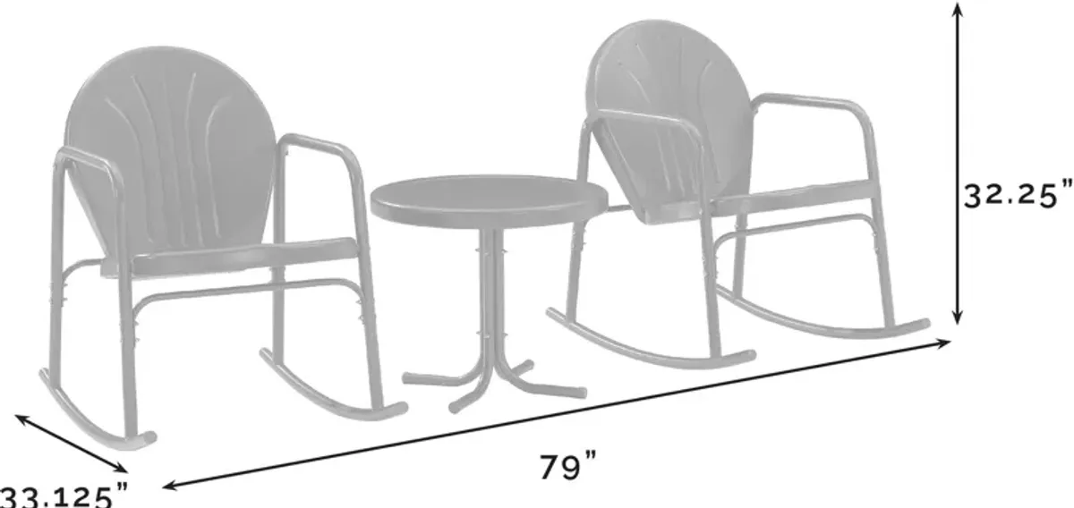 Kona Set of 2 Outdoor Rocking Chairs and Side Table - Turquoise