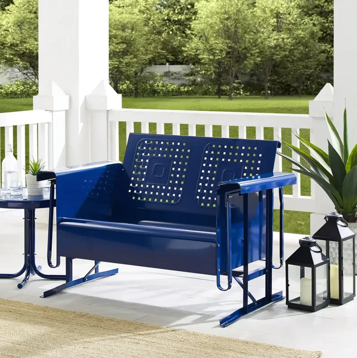 Foster Outdoor Loveseat Glider - Navy