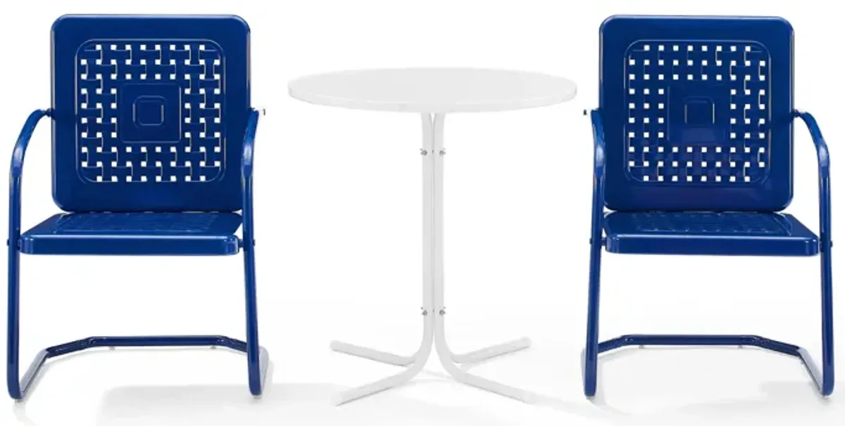 Foster Set of 2 Outdoor Chairs and Table - Navy