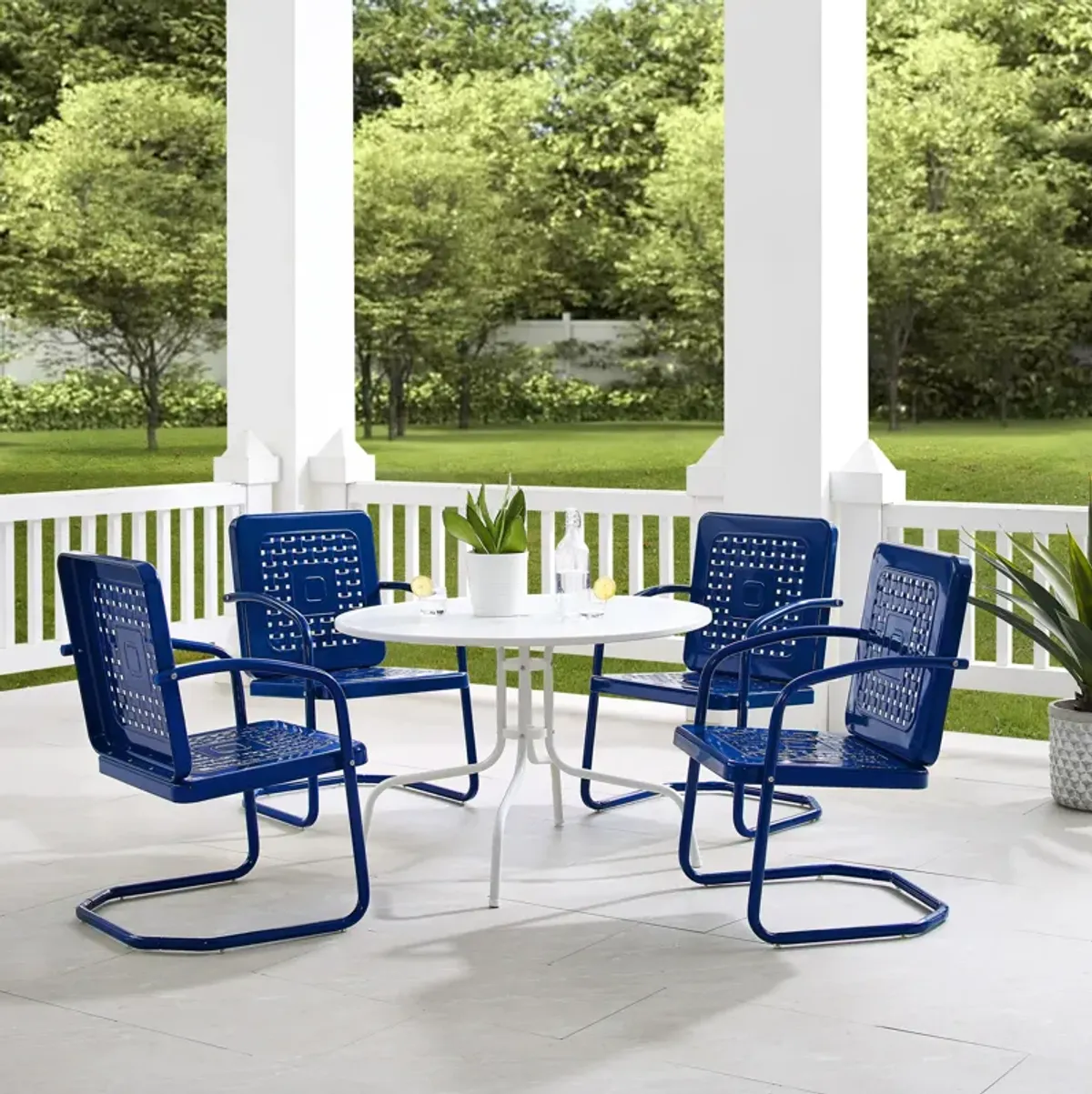 Foster 5-Piece Outdoor Set with 4 Chairs and Table - Navy