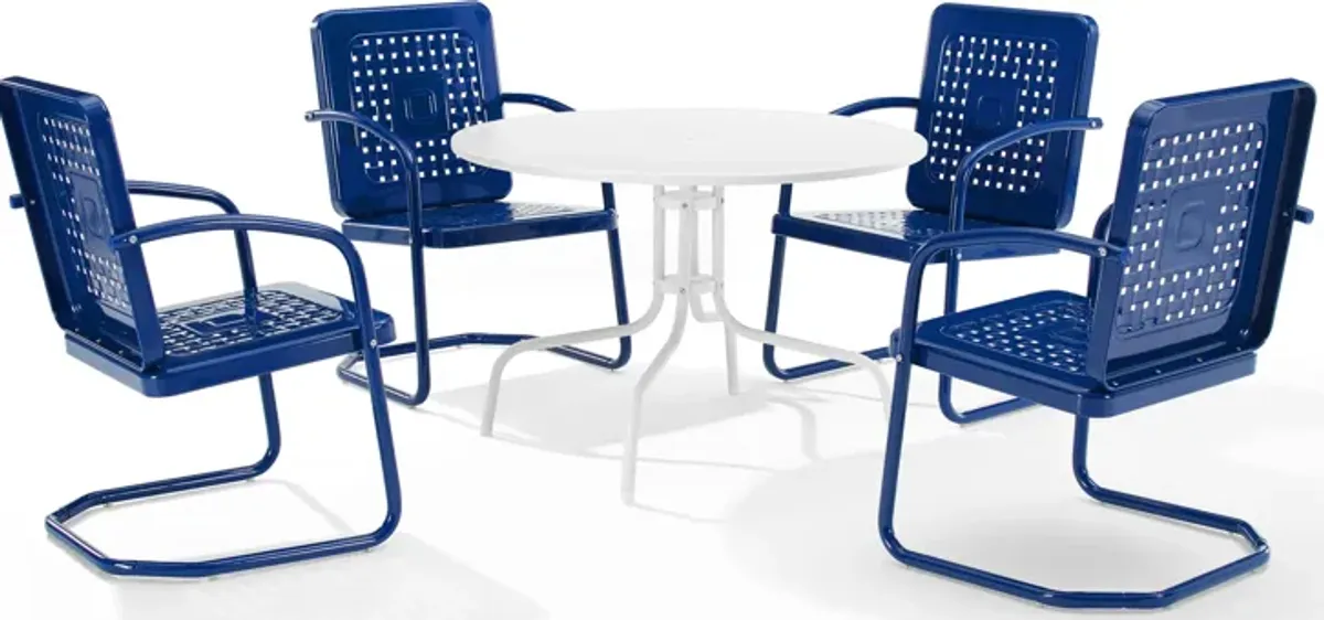 Foster 5-Piece Outdoor Set with 4 Chairs and Table - Navy