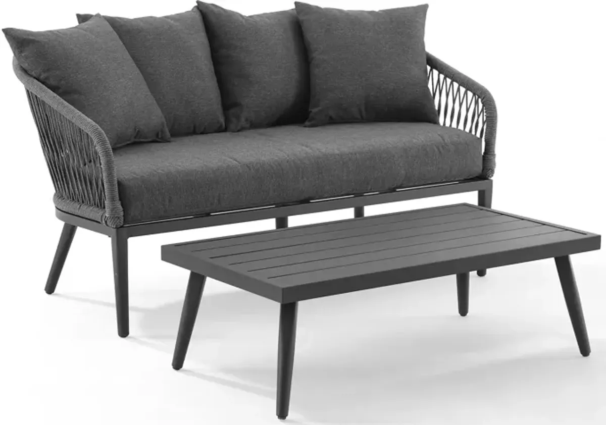 Morehead Outdoor Loveseat and Coffee Table Set