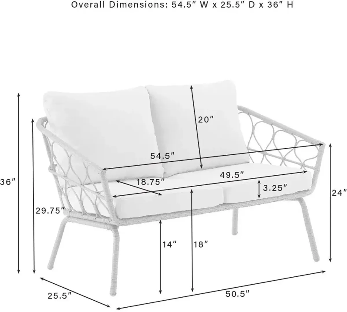 Pine Knoll Outdoor Loveseat and Table Set