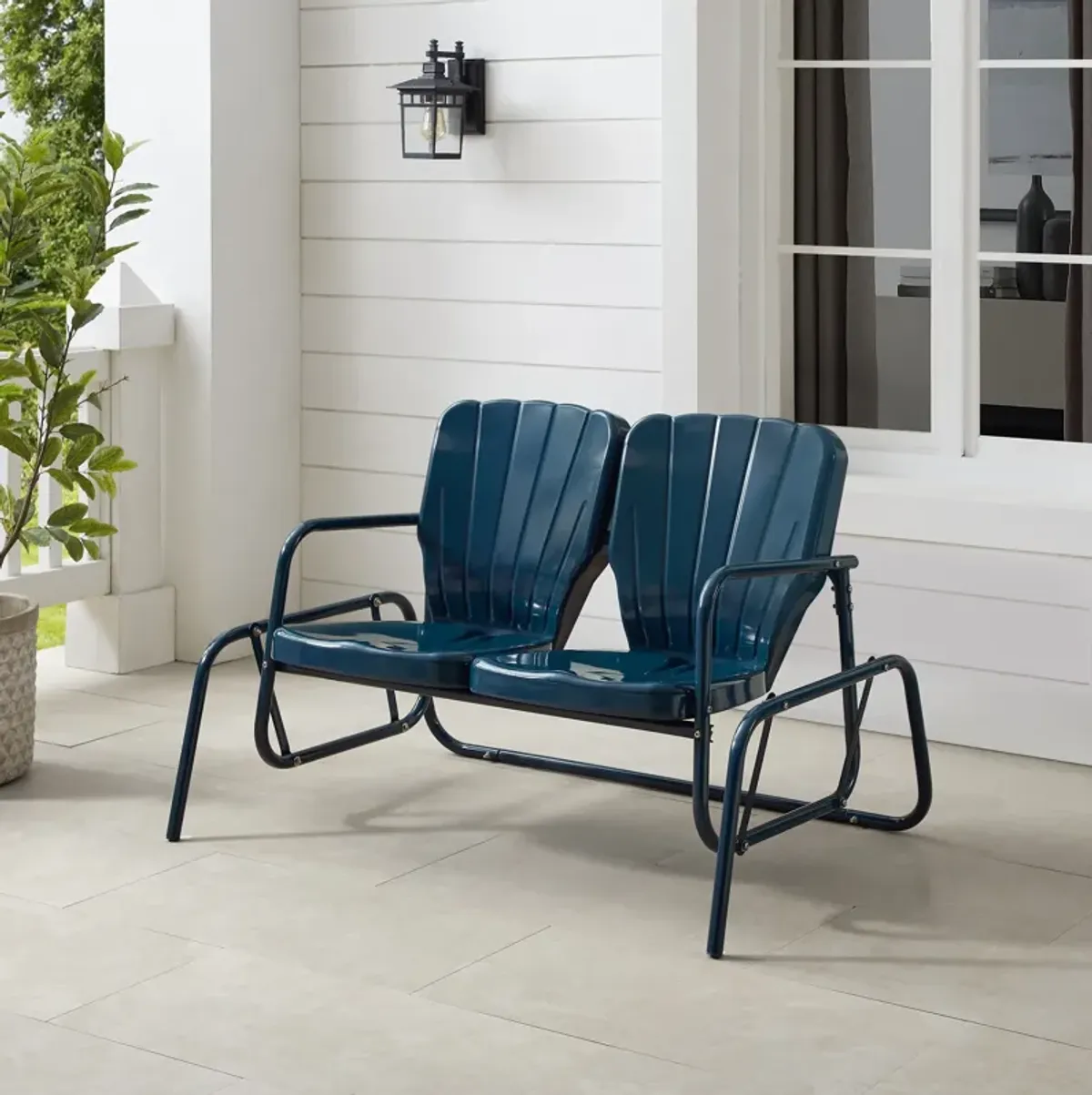 Petal Outdoor Loveseat Glider - Navy