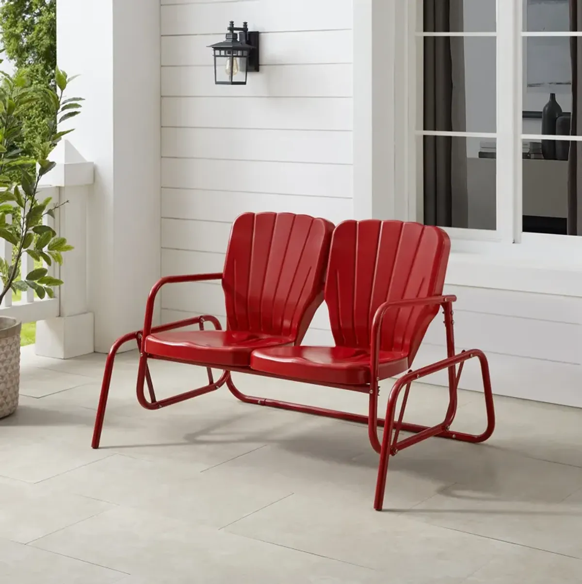 Petal Outdoor Loveseat Glider - Red