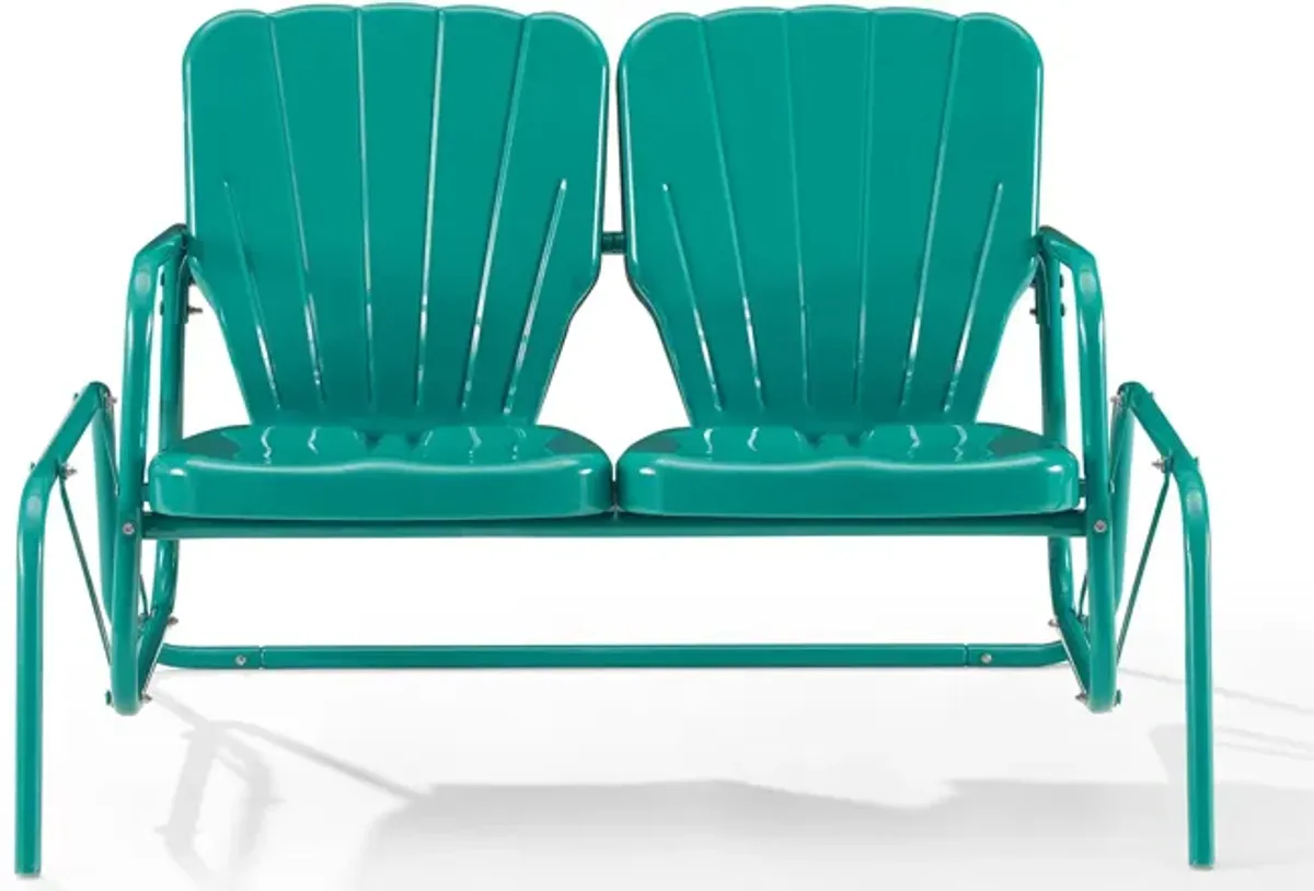 Petal Outdoor Loveseat Glider - Turquoise