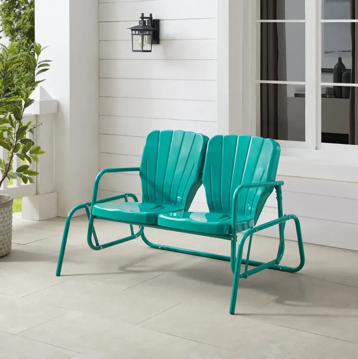 Petal Outdoor Loveseat Glider - Turquoise