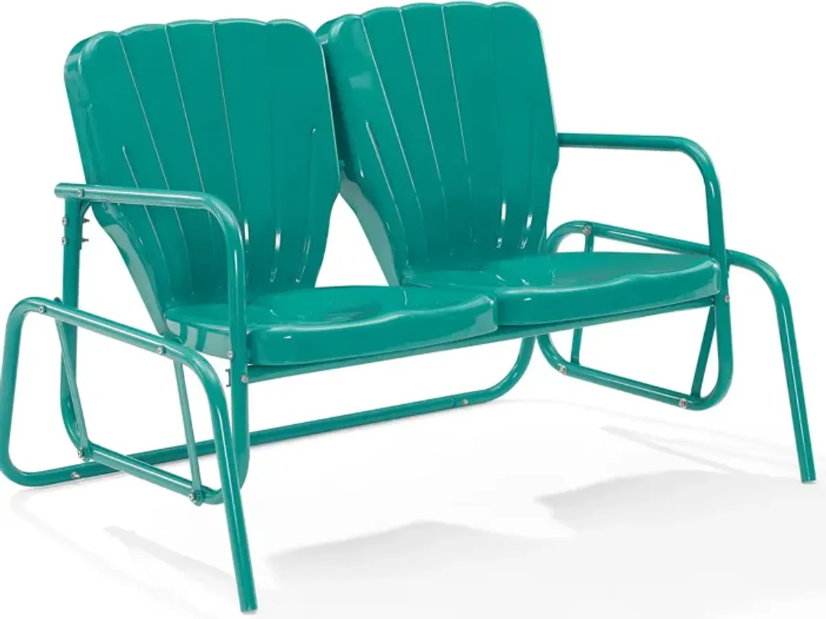 Petal Outdoor Loveseat Glider - Turquoise