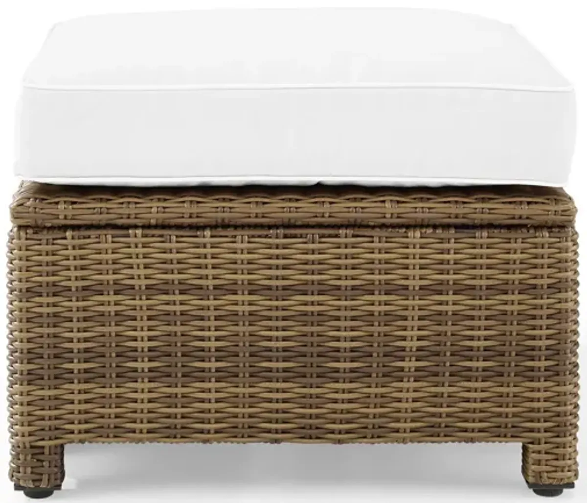 Destin Outdoor Ottoman - White/Brown