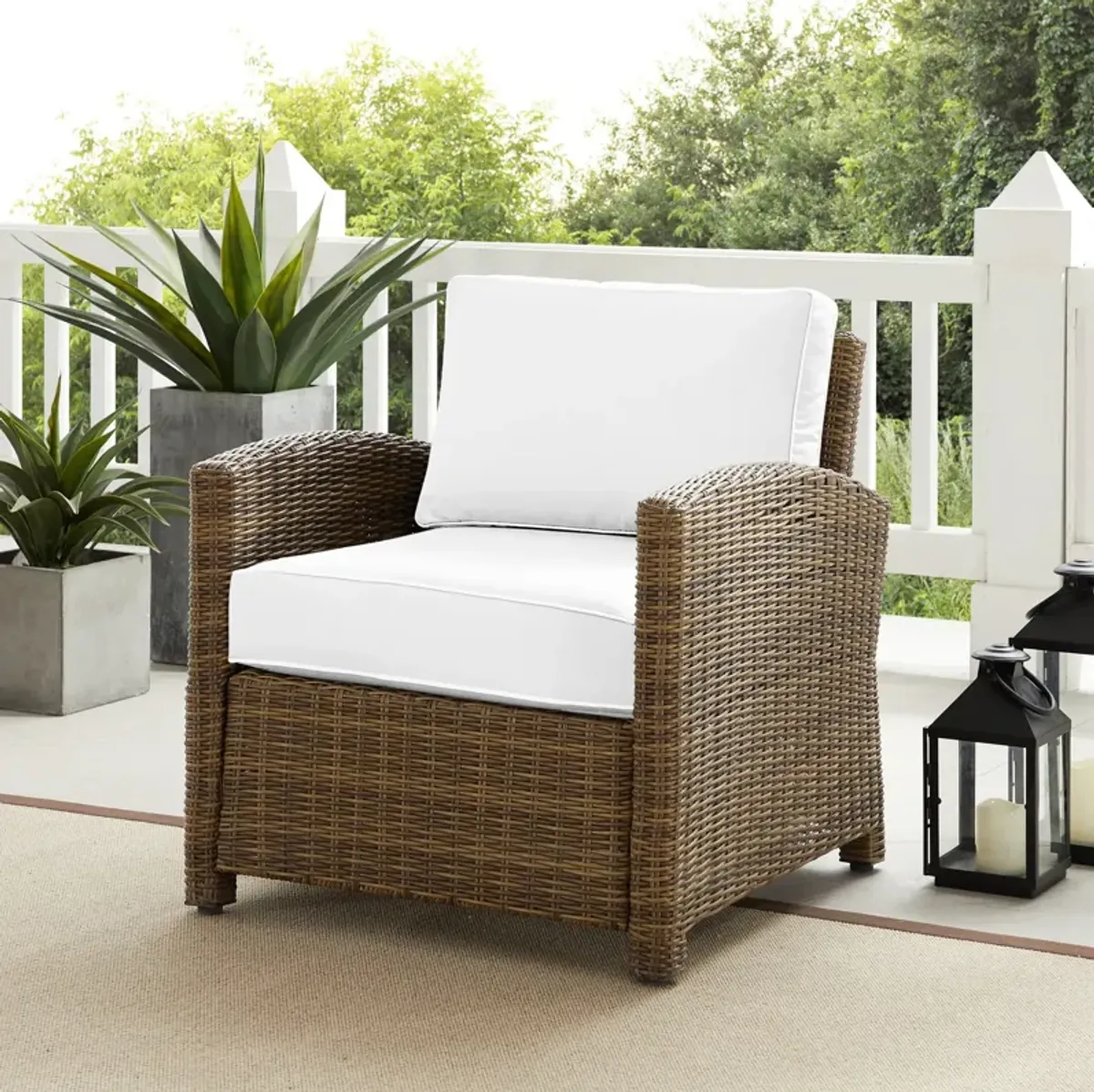 Destin Outdoor Chair - White/Brown