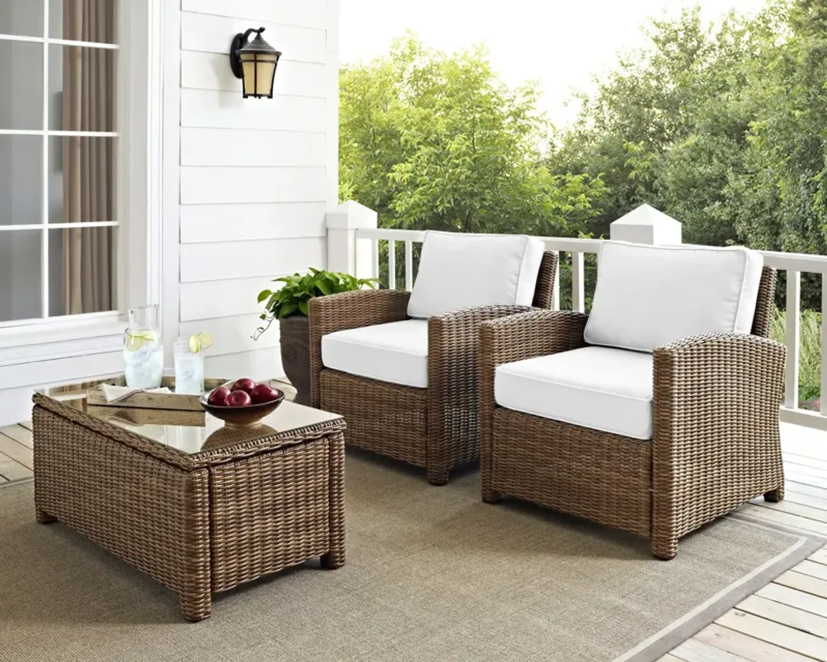 Destin Set of 2 Outdoor Chairs - White/Brown