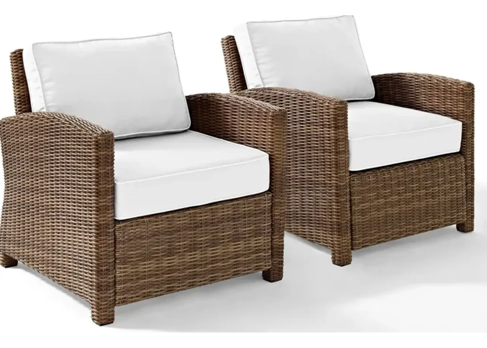 Destin Set of 2 Outdoor Chairs - White/Brown