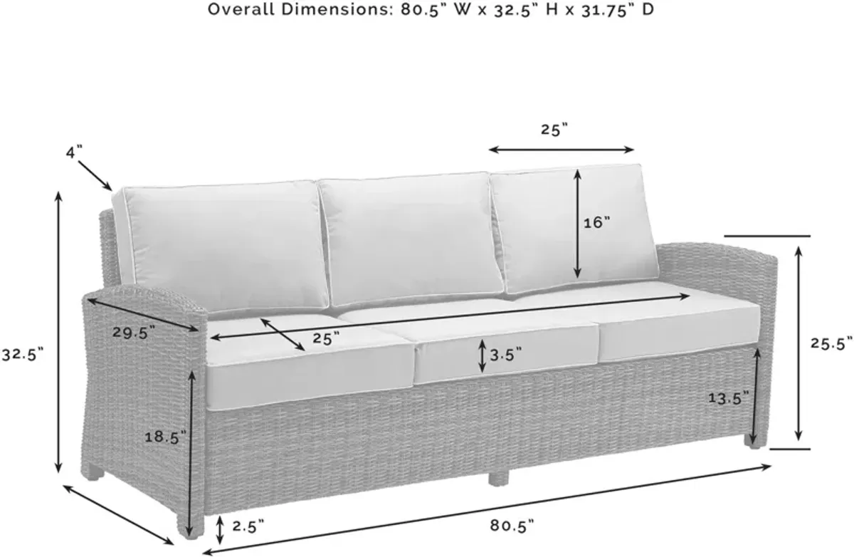 Destin Outdoor Sofa - White/Gray