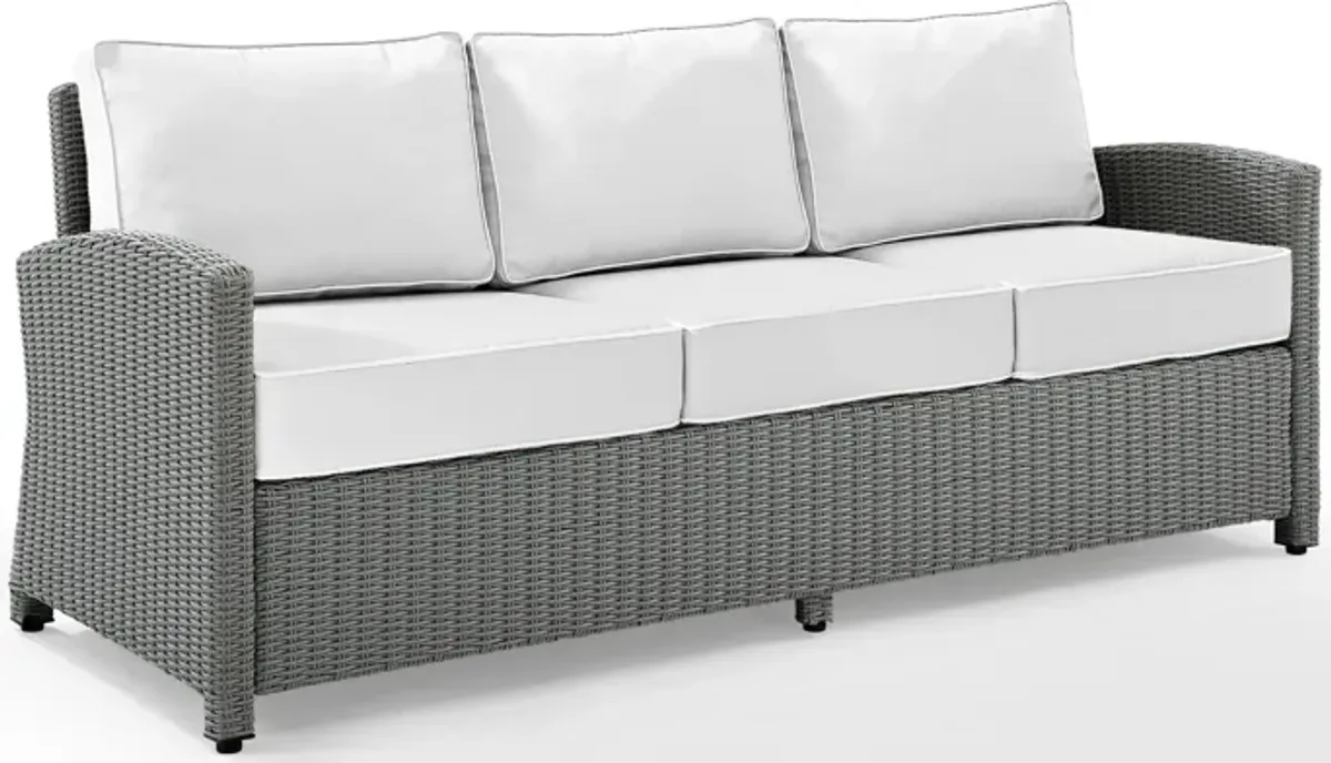 Destin Outdoor Sofa - White/Gray