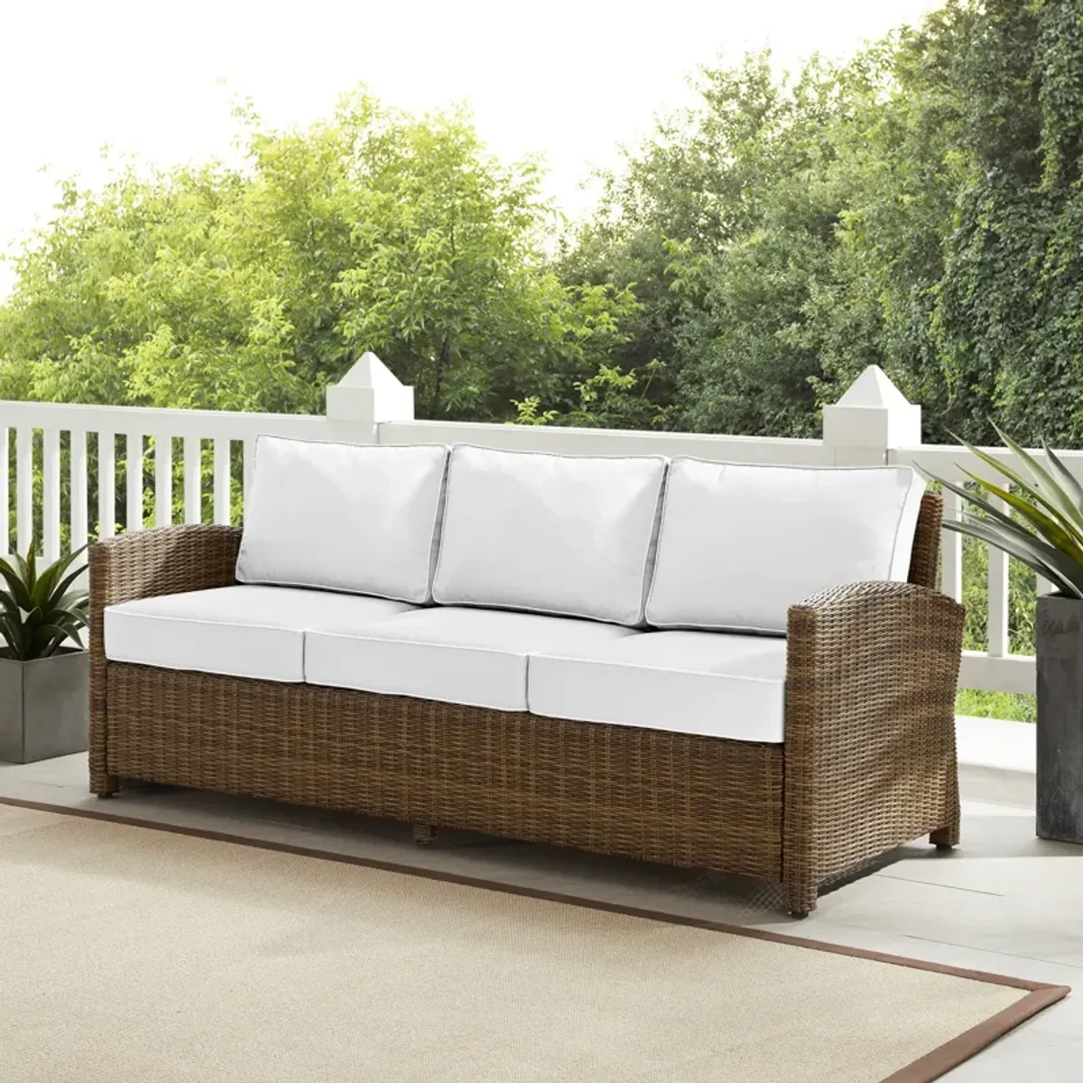 Destin Outdoor Sofa - White/Brown