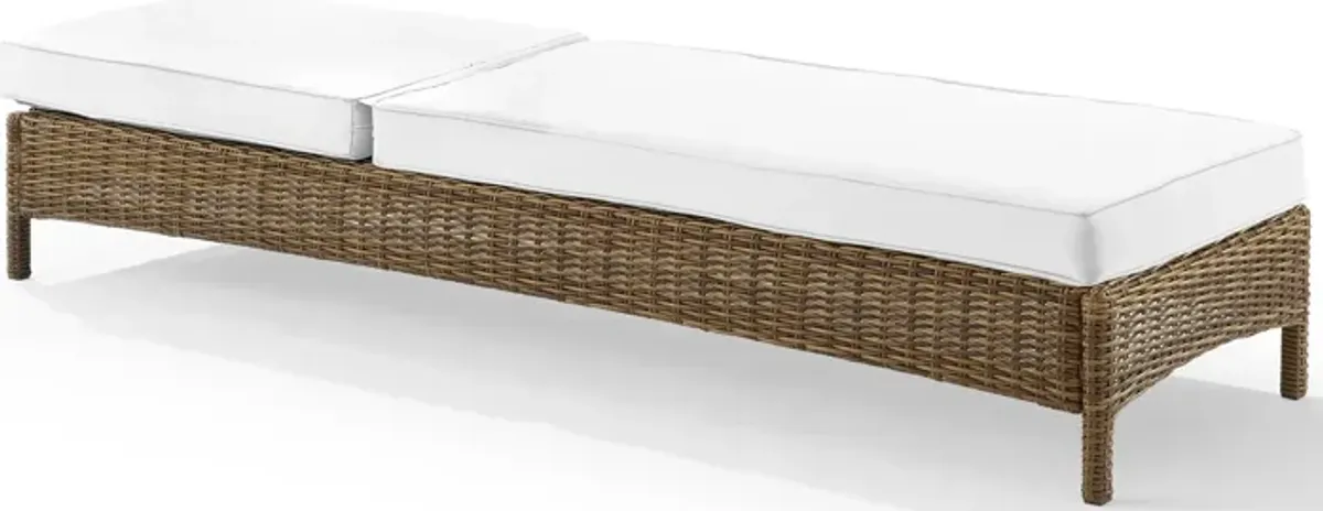 Destin Outdoor Chaise Lounge - White/Brown