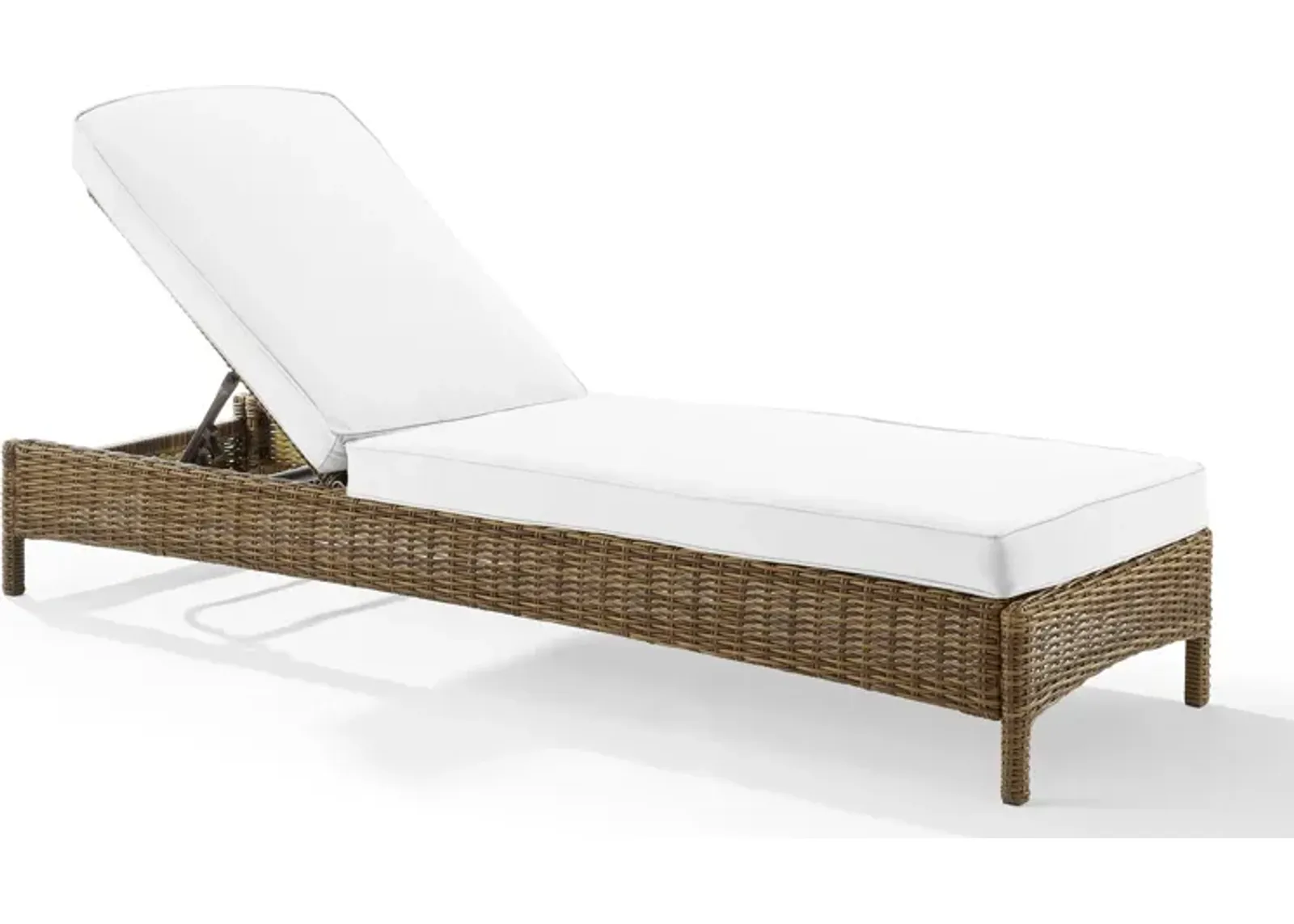 Destin Outdoor Chaise Lounge - White/Brown