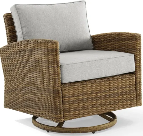Destin Outdoor Swivel Rocker - Gray/Brown