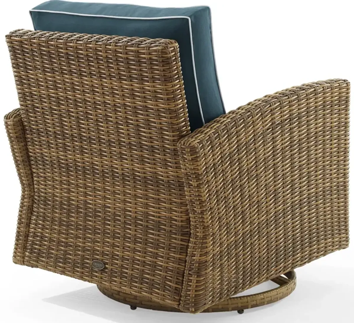 Destin Outdoor Swivel Rocker - Navy/Brown