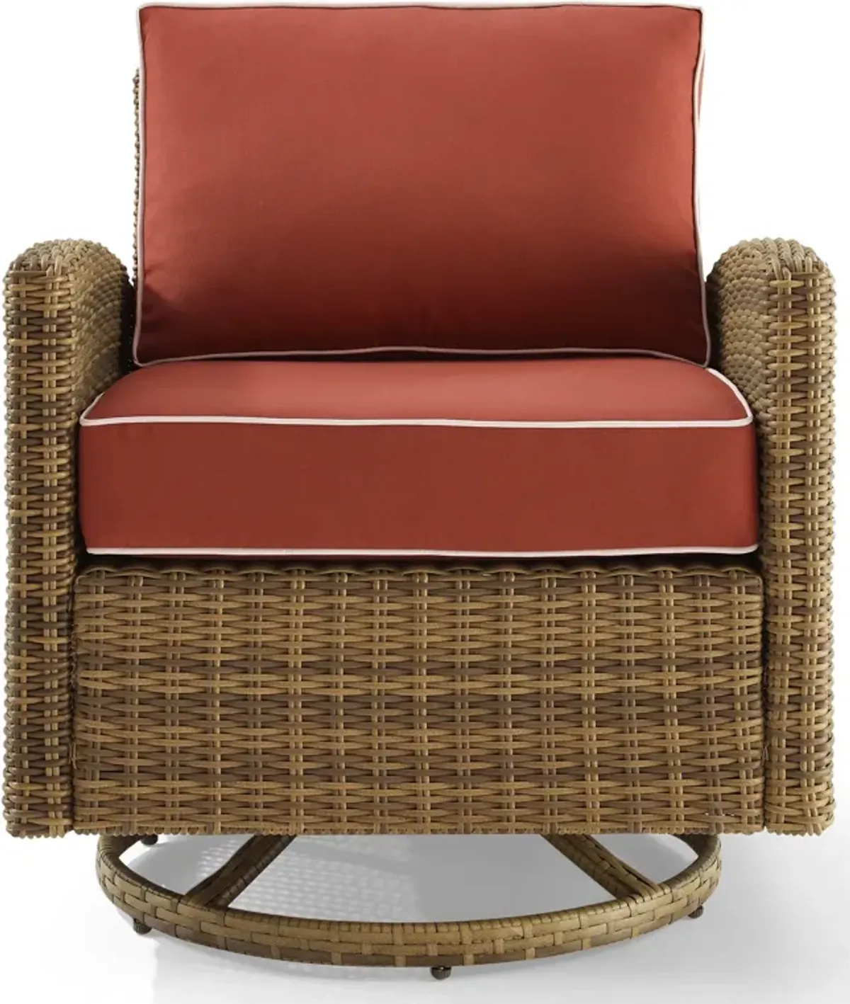 Destin Outdoor Swivel Rocker - Sangria/Brown