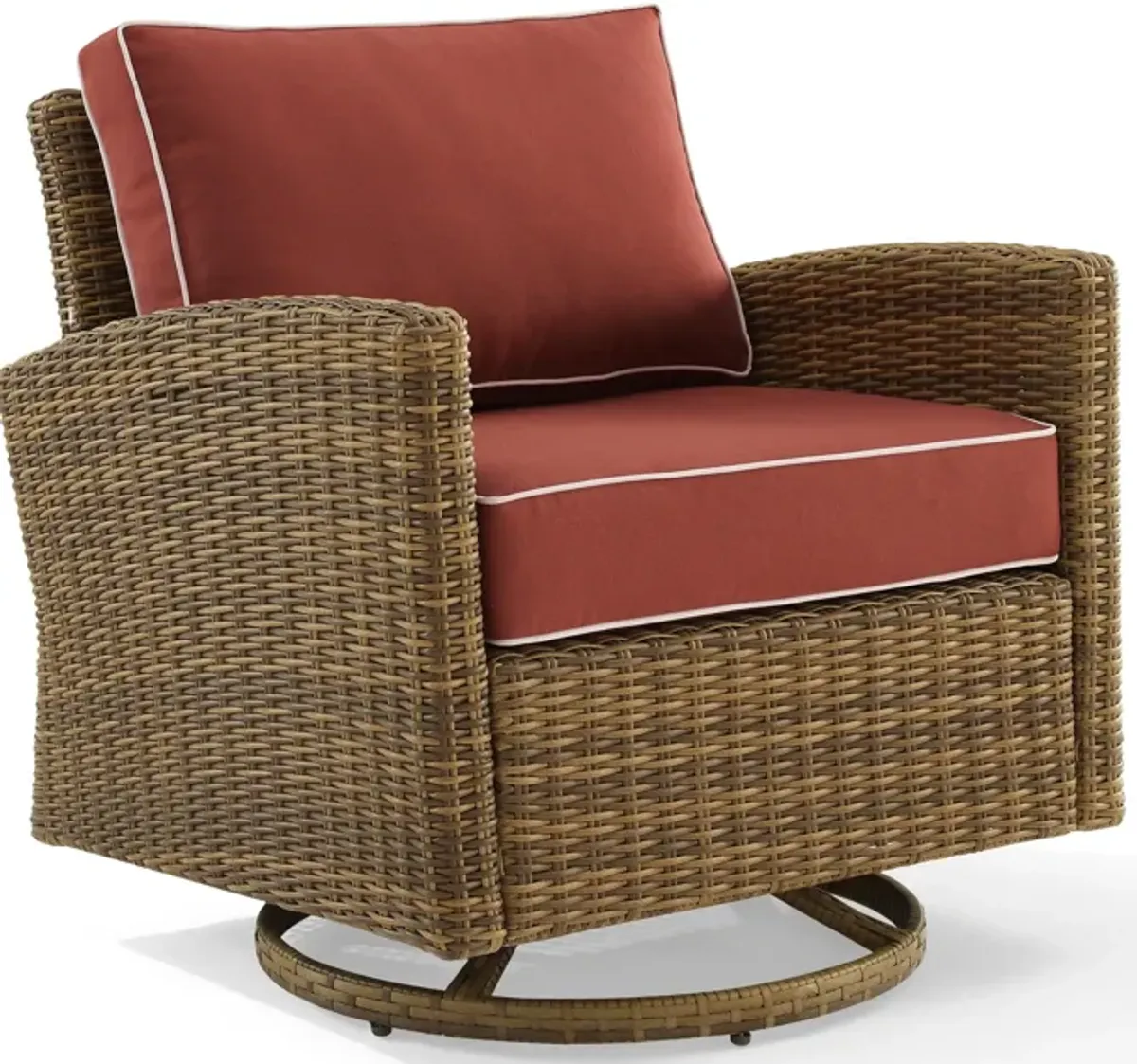 Destin Outdoor Swivel Rocker - Sangria/Brown