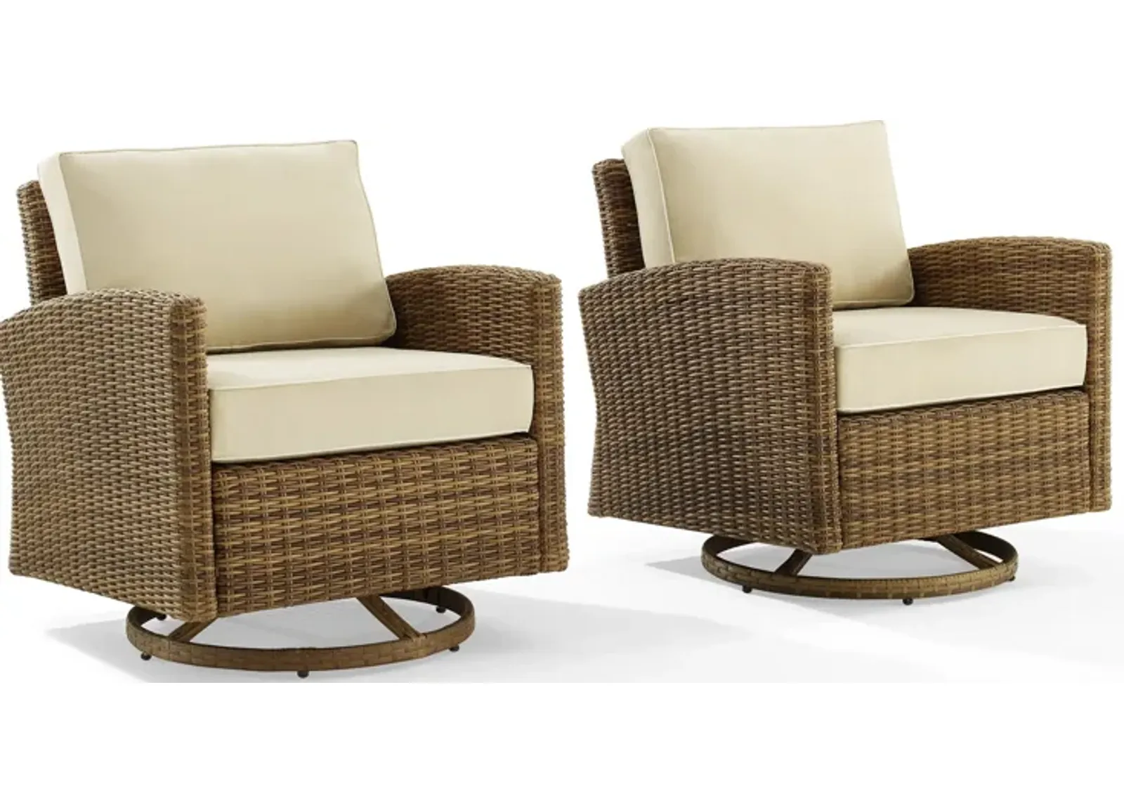 Destin Set of 2 Outdoor Swivel Rockers  - Sand/Brown