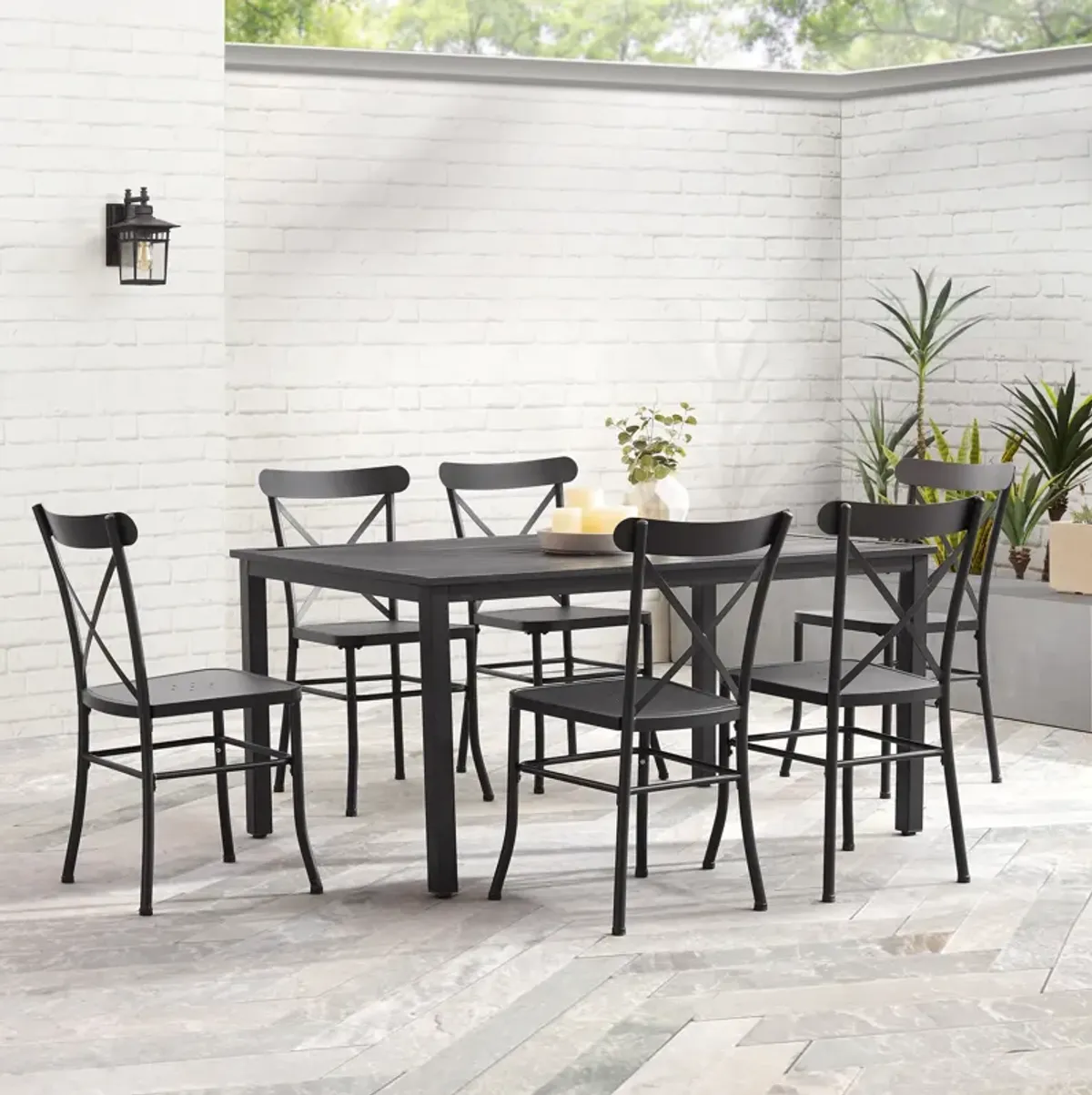 Manteo 7-Piece Outdoor Dining Set with 6 Chairs and Dining Table